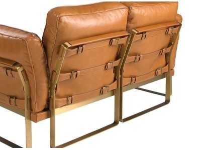 Designer 2-seater sofa upholstered in genuine leather - AZZARO Designer 2-seater sofa upholstered in genuine leather - AZZARO