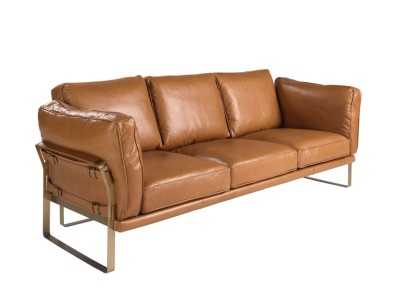 Designer 3-seater sofa upholstered in genuine leather - AZZARO Designer 3-seater sofa upholstered in genuine leather - AZZARO