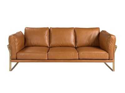 Designer 3-seater sofa upholstered in genuine leather - AZZARO Designer 3-seater sofa upholstered in genuine leather - AZZARO