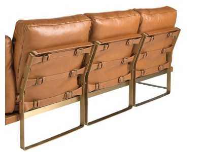 Designer 3-seater sofa upholstered in genuine leather - AZZARO Designer 3-seater sofa upholstered in genuine leather - AZZARO