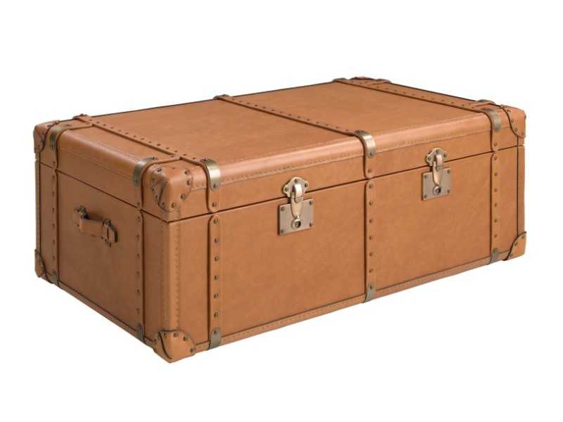 Trunk upholstered in genuine leather - AZZARO