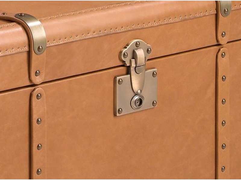 Trunk upholstered in genuine leather - AZZARO