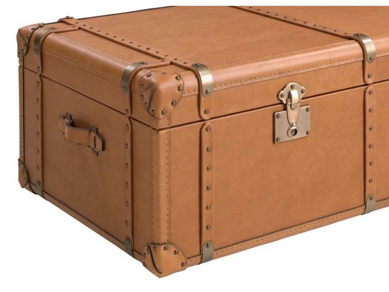 Trunk upholstered in genuine leather - AZZARO