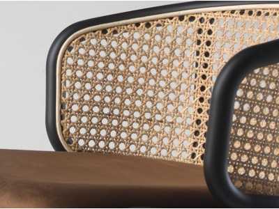 Stool in stainless steel and rattan - RODIOS