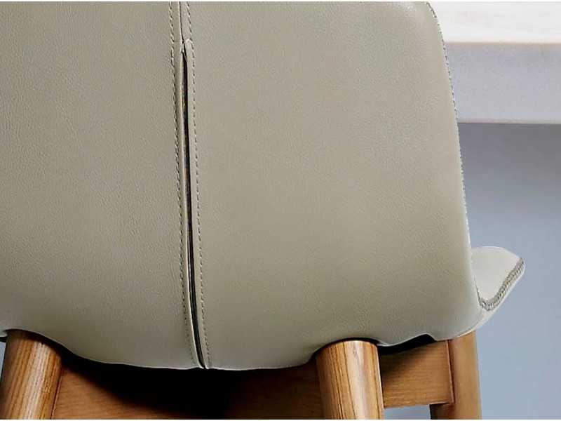 Designer stool upholstered in synthetic leather - LUMIÈRE