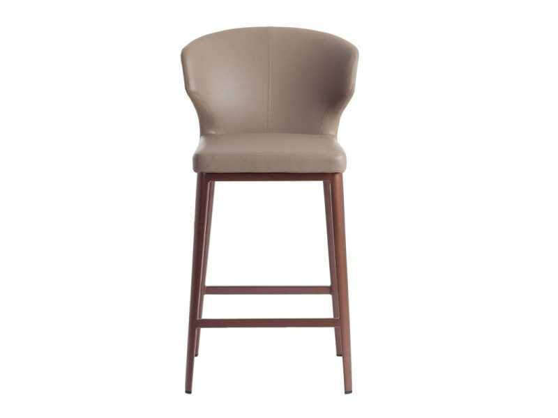 Designer stool with stainless steel structure - NAVONA