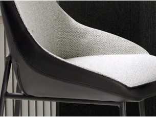 Tabouret design avec structure en acier inoxydable noir - ANGELO 2