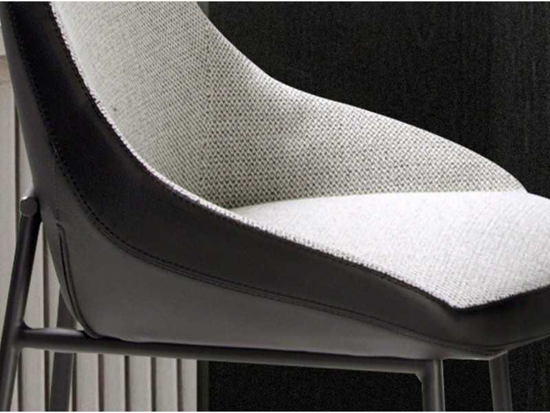 Taburete de diseño con estructura en acero inoxidable negro - ANGELO