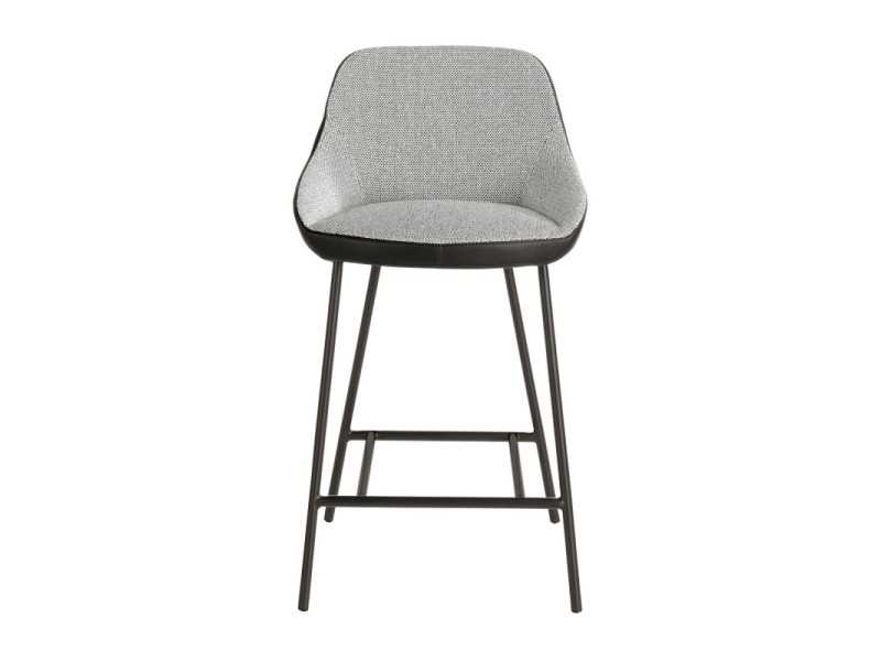 Tabouret design avec structure en acier inoxydable noir - ANGELO