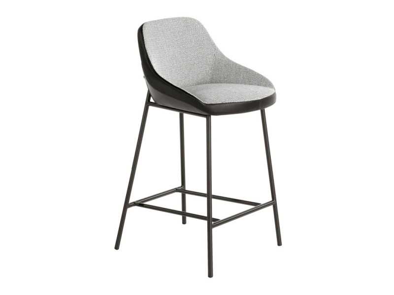 Taburete de diseño con estructura en acero inoxidable negro - ANGELO