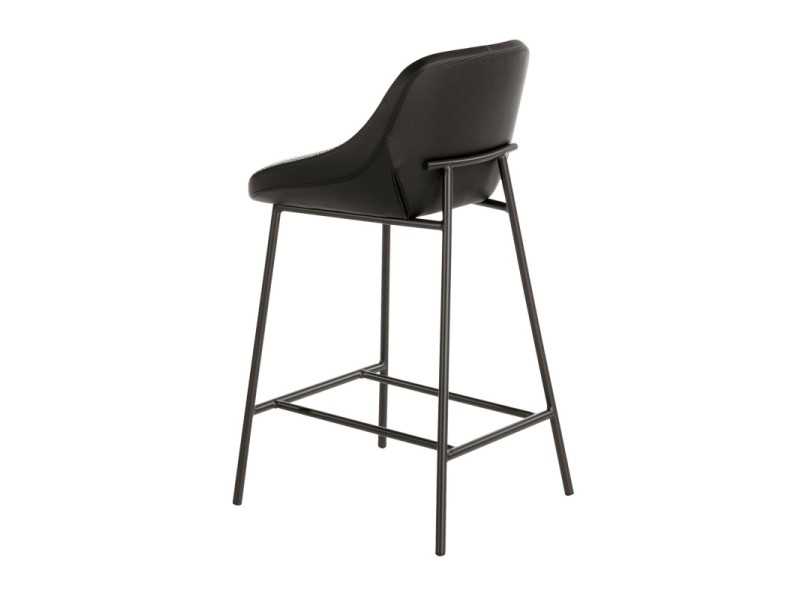 Taburete de diseño con estructura en acero inoxidable negro - ANGELO
