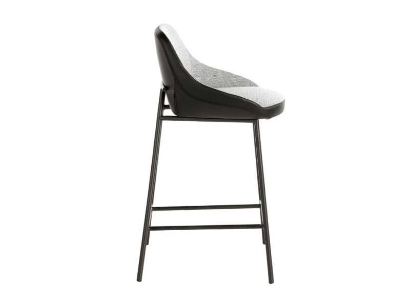 Taburete de diseño con estructura en acero inoxidable negro - ANGELO