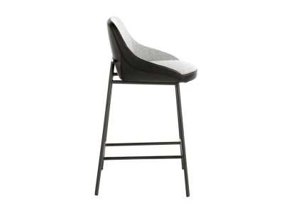 Taburete de diseño con estructura en acero inoxidable negro - ANGELO