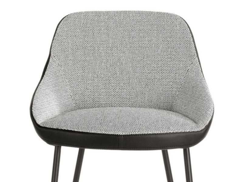 Designer stool with black stainless steel structure - ANGELO