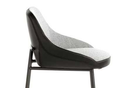 Taburete de diseño con estructura en acero inoxidable negro - ANGELO