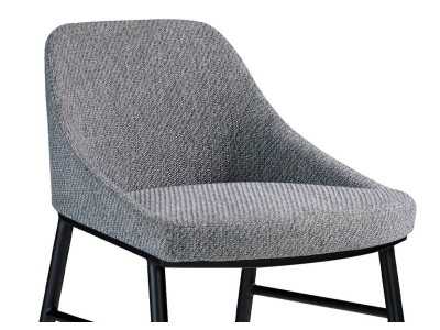 Designer stool upholstered in fabric and black stainless steel structure - NEO