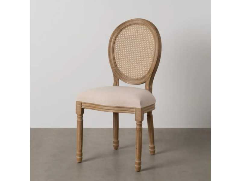 Silla clásica de madera maciza y respaldo de rattán - CLASSIC OVALO