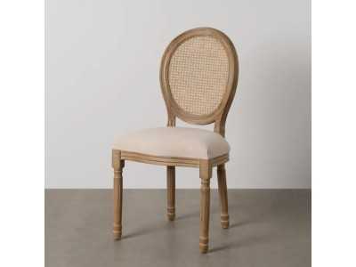 Silla clásica de madera maciza y respaldo de rattán - CLASSIC OVALO