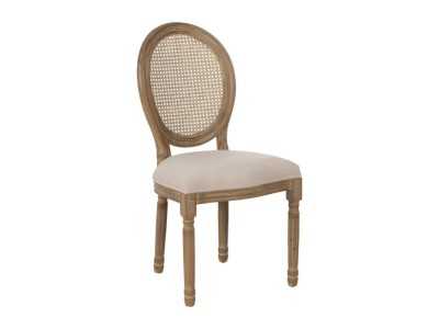 Silla clásica de madera maciza y respaldo de rattán - CLASSIC OVALO
