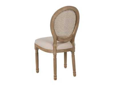 Silla clásica de madera maciza y respaldo de rattán - CLASSIC OVALO