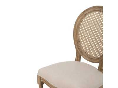 Silla clásica de madera maciza y respaldo de rattán - CLASSIC OVALO