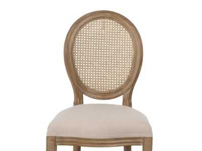 Silla clásica de madera maciza y respaldo de rattán - CLASSIC OVALO