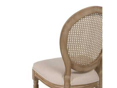 Silla clásica de madera maciza y respaldo de rattán - CLASSIC OVALO
