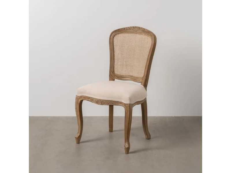 Silla clásica de madera maciza y respaldo de rattán - CLASSIC RECTANGULAR