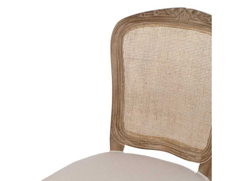 Chaise classique en bois massif avec dossier en rotin - CLASSIC RECTANGULAIRE