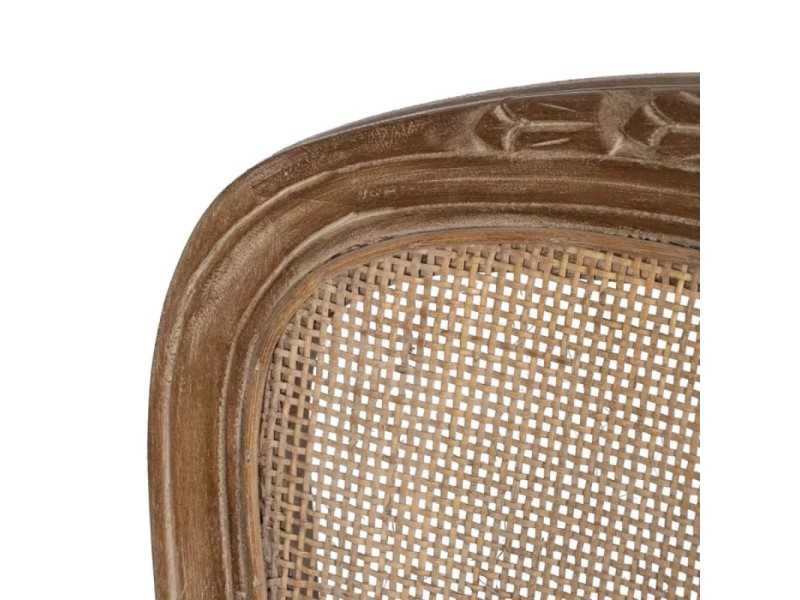 Silla clásica de madera maciza y respaldo de rattán - CLASSIC RECTANGULAR