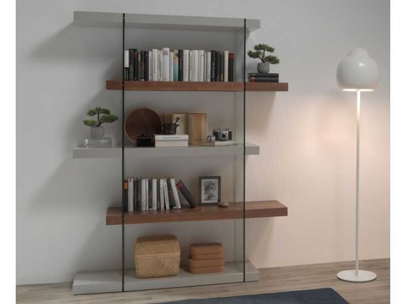 Designer shelving with wooden and lacquered shelves - HATT