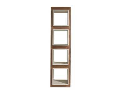 Walnut shelving with lacquered cubes - TRETIS