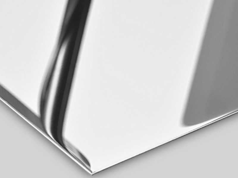 Designer shelving in walnut and stainless steel - BASTIAN