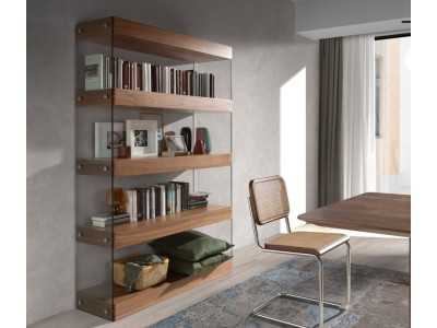 Walnut shelving and tempered glass sides - AVERY Walnut shelving and tempered glass sides - AVERY