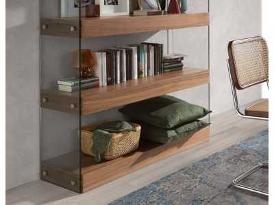 Walnut shelving and tempered glass sides - AVERY Walnut shelving and tempered glass sides - AVERY