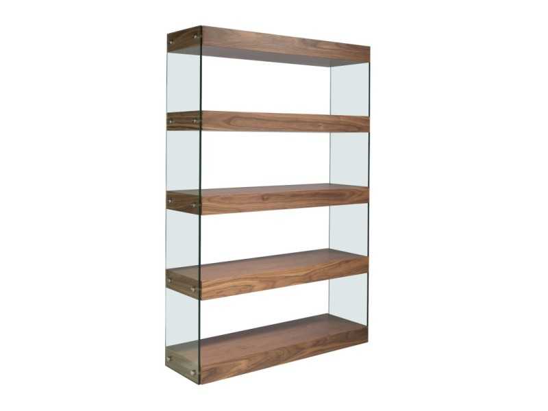Walnut shelving and tempered glass sides - AVERY
