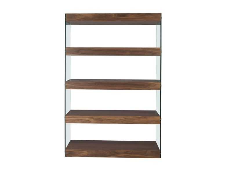 Walnut shelving and tempered glass sides - AVERY