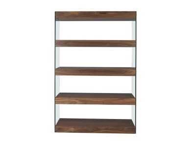 Walnut shelving and tempered glass sides - AVERY Walnut shelving and tempered glass sides - AVERY