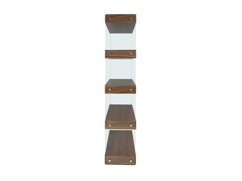 Walnut shelving and tempered glass sides - AVERY
