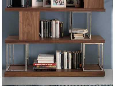Walnut and stainless steel shelving - SIMÓN Walnut and stainless steel shelving - SIMÓN