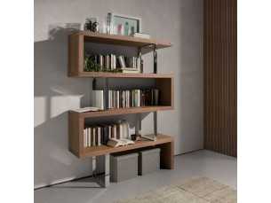 Etagère design en noyer et inox - SYLVIE 2