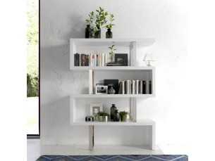 Etagère design laquée blanche et inox - SYLVIE BLANC 2