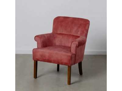 Fauteuil tapissé de velours couleur tuile - NOVA