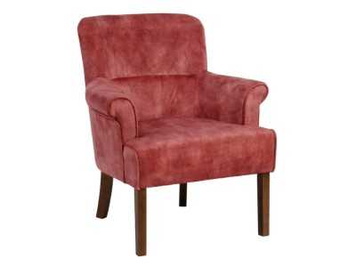 Fauteuil tapissé de velours couleur tuile - NOVA