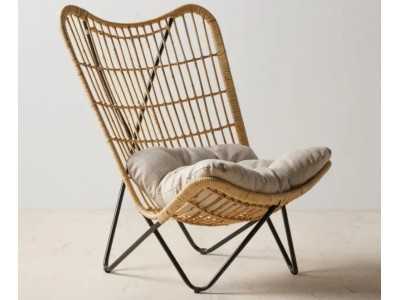 Natural fiber armchair with cushion - BAMBINA Natural fiber armchair with cushion - BAMBINA