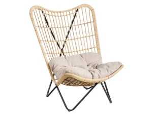 Natural fiber armchair with cushion - BAMBINA 2