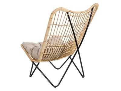 Natural fiber armchair with cushion - BAMBINA Natural fiber armchair with cushion - BAMBINA