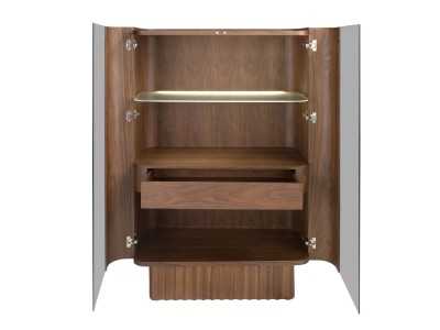 Buffet haut / vitrine en noyer avec portes vitrées - ATHENEA