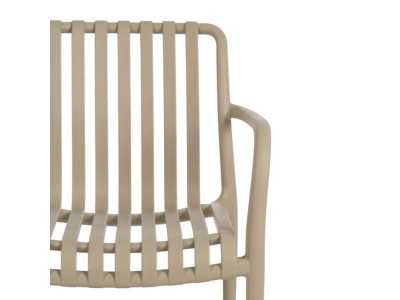 Silla con brazos de jardín - SOLEN BEIGE Silla con brazos de jardín - SOLEN BEIGE