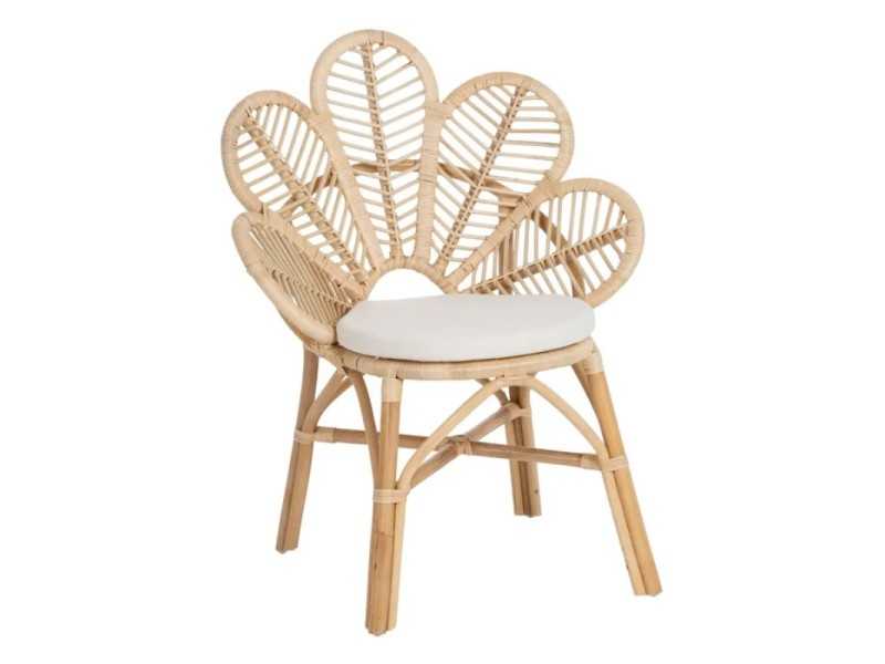 Fauteuil en fibres naturelles avec coussin d'assise - FLOWER